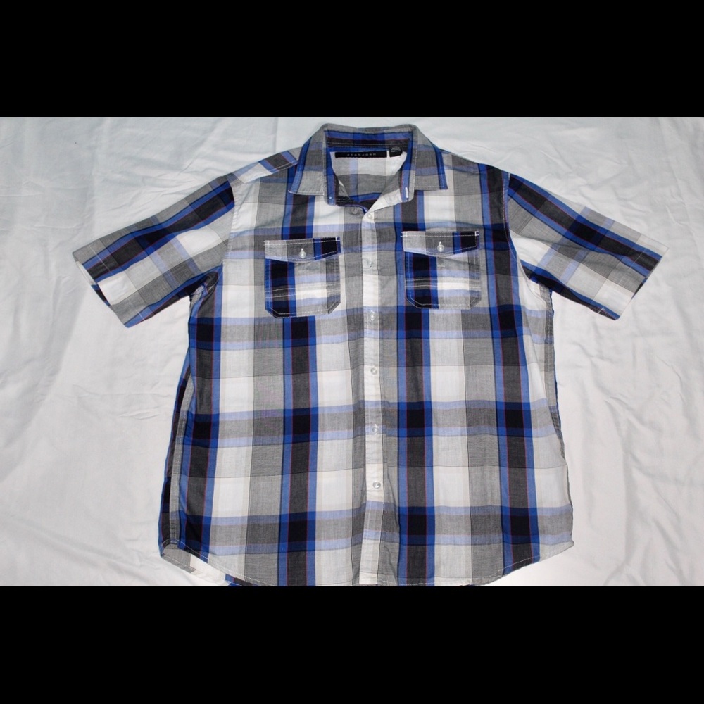 Blue Grey White Shirt Sean Jean XL